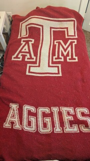 old TAMU blanket from 1986 (Texas A&M University)
