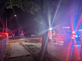 fire trucks at 26th and Morgan in north Minneapolis, 2023 September 29